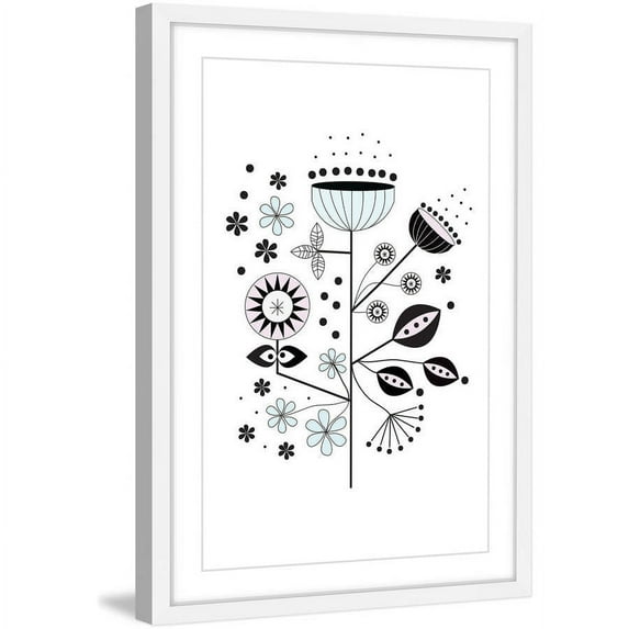 "Floral Geometry" Framed Painting Print