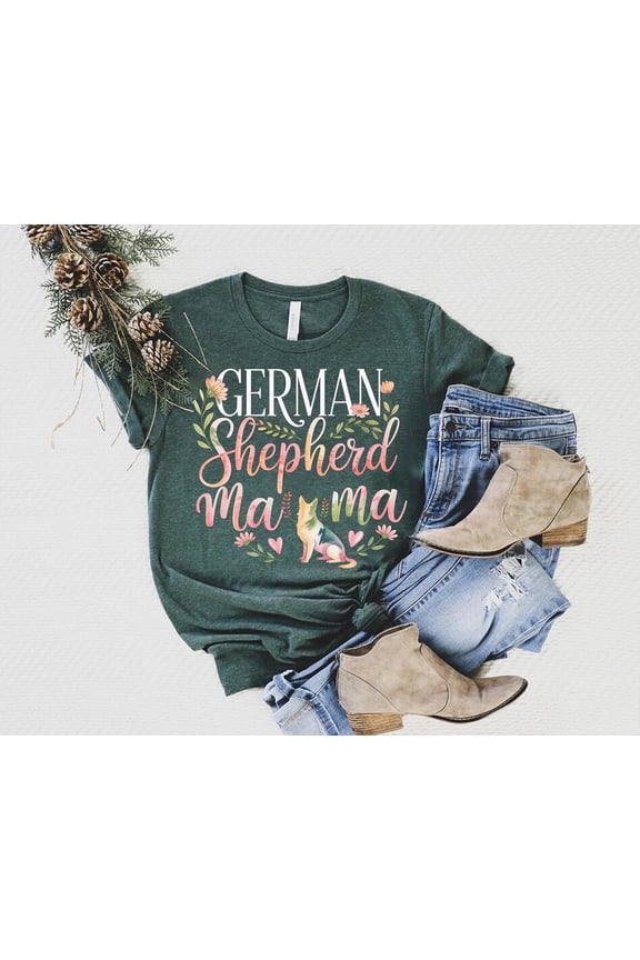 Floral German Shepherd Mama Shirt – GSD Dog Mom Tee SWEATSHIRT All Size S-5XL