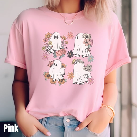 Floral Ghost Shirt, Cottagecore Shirt, Butterfly Shirt, Cute Ghost Shirt, Flower Ghost Shirt, Gardening Lover Gift, Spring Shirt