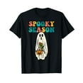 thumbnail image 1 of Floral Ghost Spooky Season Retro Halloween Men Women Short Sleeve T-Shirt Black Casual Tee, 1 of 5