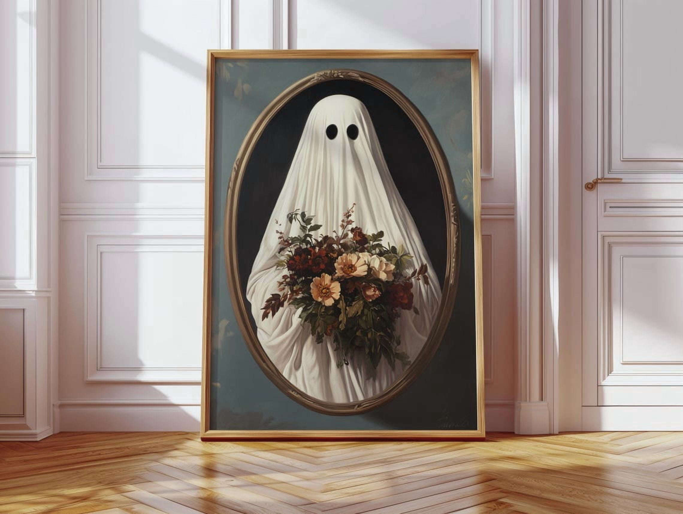 Floral Ghost With Flowers Oval Portrait Spooky For Gothic Romantic Or ...