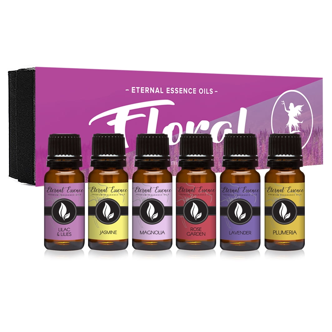 Top 6 Floral Essential Oils Set (Cherry Blossom, Peony, Lotus, Jasmine,  Lily, Geranium) - 100% Pure Aromatherapy Diffuser Oils Set for Diffuser