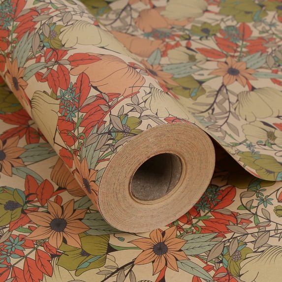 Floral Gift Wrap Paper Roll, 17 In x 60 Ft, All Occasion
