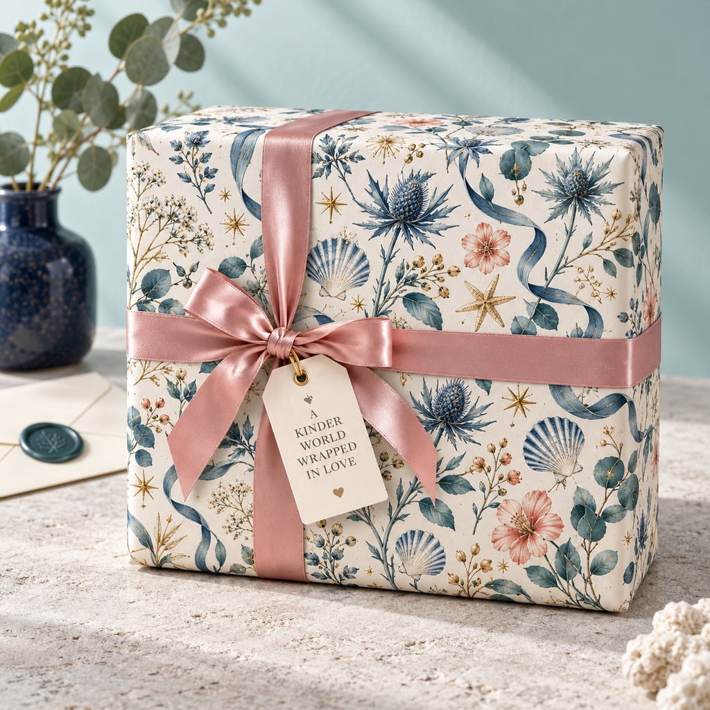 Floral Gift Wrapping Paper Vintage Botanical Design Paper Wrap for ...
