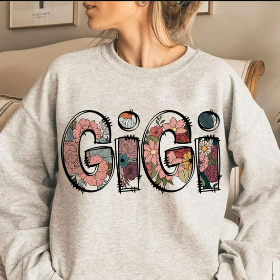 Floral Gigi Sweatshirt, Gigi Flower Sweatshirt, Mama Flower Sweatshirt, Grandma Groovy Sweatshirt, Granny Graphic Sweatshirt, Mama Groovy