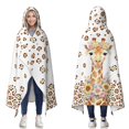 thumbnail image 1 of Floral Giraffe Wearable Blanket Hoodies for Women Men Adults Giraffe Lovers Plush Lightweight Funny Giraffes Hooded Blankets for Camping Office Decor Birthday Gifts 60×80 Inch, 1 of 5