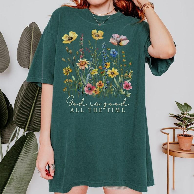 Floral God is Good . Christian for Women. Bible Verse . Faith Based ...