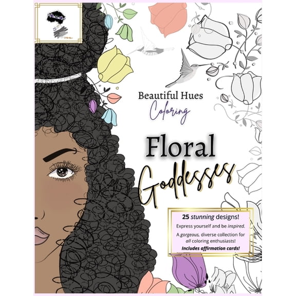 Floral Goddesses: Grayscale Adult Coloring Book (Paperback)