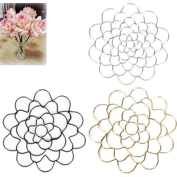 Floral Grids Organizer, Flower Arrangement Holders, Reusable Stainless Steel Floral Frogs for Vases, 3-Piece Set with 4 5 6 Inch Grids for Balanced Displays