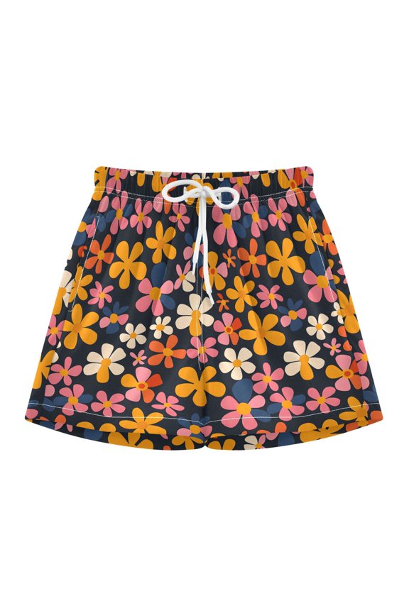 Floral Groovy Vector Swim Trunks Quick Drying Bathing Suit Summer Shorts Swimwear