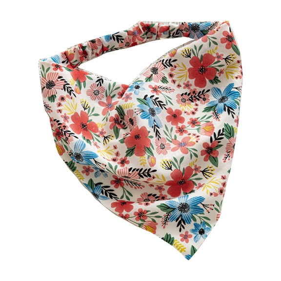 Floral Hair Bandanas Small Flower Print Head Kerchief Women Bandanas Hair Scarf Triangled Headband with Elastic Bands