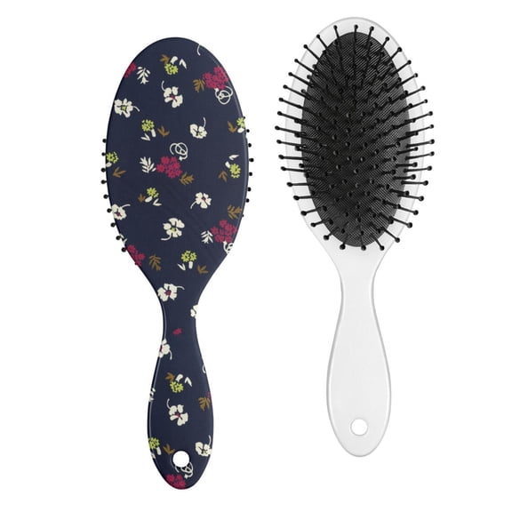 Floral Hair Brush with Garden Spring Summer Aesthetic Watercolor Artistic Pattern, Rustic Farmhouse Boho Style Detangler for All Hair Types