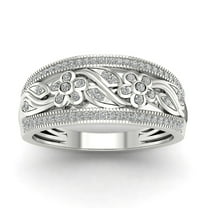 Floral Half Eternity Women's Engagement Rings 1.9 Ct Diamond 14K White Gold Over