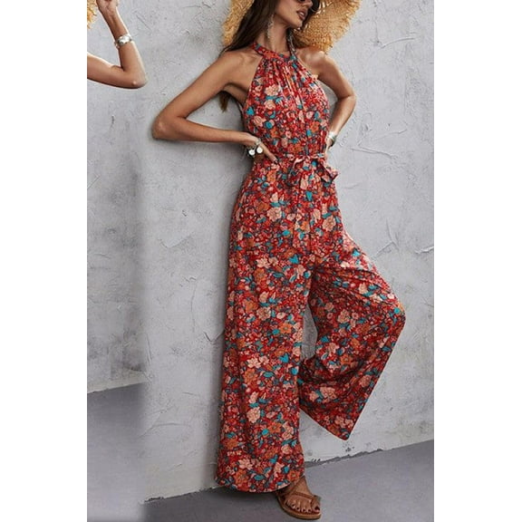 Floral Halter Jumpsuit