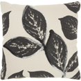 thumbnail image 1 of Floral Handcrafted Charcoal Accent Throw Pillow, 1 of 4