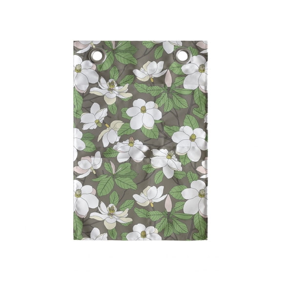 Floral Hanging Pocket Organizer, Magnolia Flower Bouquets Blooming Petals Gardening Field Pattern, Printed Polyester Storage Bag with Pockets, 14" x 20", Green Brown and Multicolor