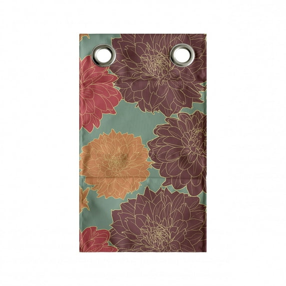 Floral Hanging Pocket Organizer, Vintage Inspired Carnation and Calendula Bouquets Perennial Plants Blooms, Printed Polyester Storage Bag with Pockets, 9" x 27", Burnt Orange and Red