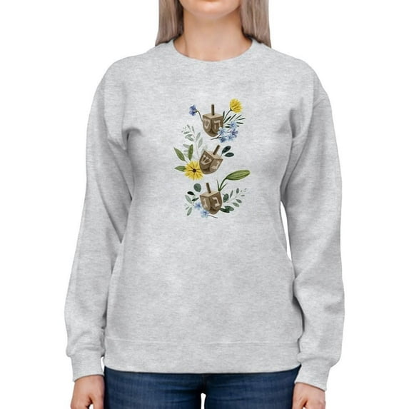Floral Hanukkah B Sweatshirt Women -Grace Popp Designs, Female 3X-Large
