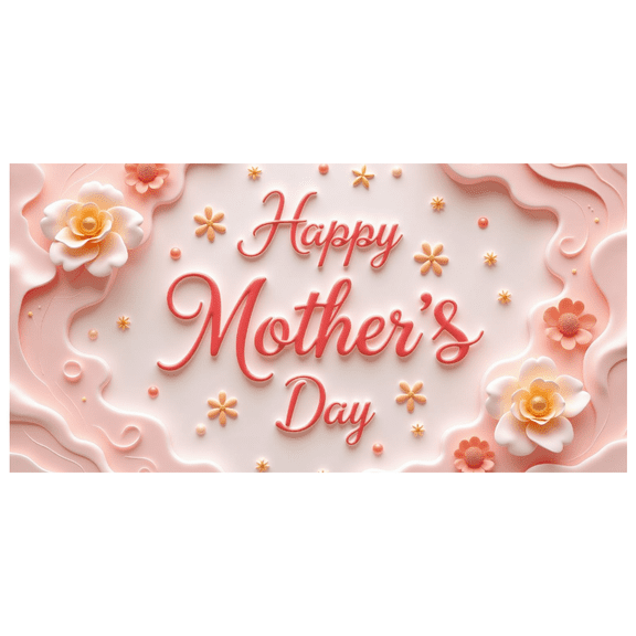 Floral Happy Mother's Day Banner Decorative Flower Background for Celebration Event Photography Decoration
