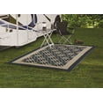 thumbnail image 1 of Floral Harmony Reversible RV & Patio Mat 9' x 12' – Blue & Tan Design – Ideal for Outdoor Living, 1 of 6