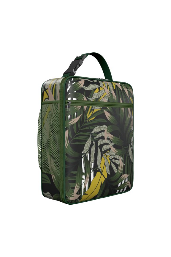 Floral Hawaiian Print Jungle Leaves Insulated Lunch Bag Tropical Floral Hawaiian Print Jungle Leaves Exotic Floral Summer Beach Hawaiian Hibiscus Botanical Jungle Leaves Summer Tropical Boho Resort T