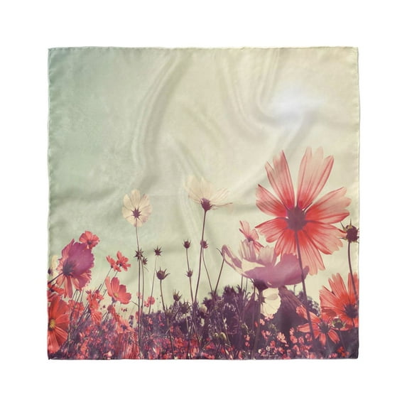 Floral Head Scarf, Vintage Cosmos Plant Sky, Head Wrap, 3 Sizes, by Ambesonne