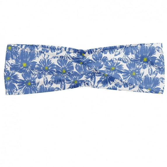 Floral Headband, Corsage Daisy Jasmine Petals Fragrance Botanical Beauty Pastel Nature Design, Elastic and Soft Women's Bandana for Sports and Everyday Use, Grey Red Coconut, by Ambesonne
