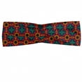 thumbnail image 1 of Floral Headband, Oriental Inspirations in Ornamental Blooming Foliage Leaves Motifs, Elastic and Soft Women's Bandana for Sports and Everyday Use, Grey Red Coconut, by Ambesonne, 1 of 3