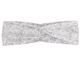 thumbnail image 1 of Floral Headband, Floral Pattern with Abstract Carnation Flower Motifs Swirled Leaves Ornate Antique, Elastic and Soft Women's Bandana for Sports and Everyday Use, Grey Red Coconut, by Ambesonne, 1 of 3