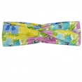 thumbnail image 1 of Floral Headband, Repetitive Abstract Watercolor Flowers and Leaves Nature Beauty Blossoms Pattern, Elastic and Soft Women's Bandana for Sports and Everyday Use, Grey Red Coconut, by Ambesonne, 1 of 3