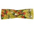 thumbnail image 1 of Floral Headband, Vertical Strips of Tulips and Daffodils Leafy Botanical, Elastic and Soft Women's Bandana for Sports and Everyday Use, Grey Red Coconut, by Ambesonne, 1 of 3