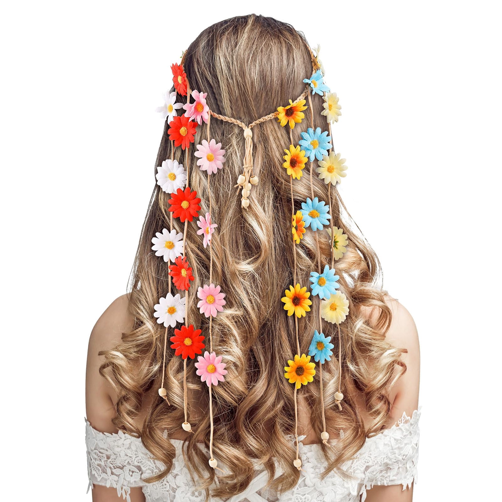 Floral Headbands For Women Hot Pink Daisy Flower Hairbands  display picture 1