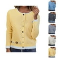 thumbnail image 1 of Floral Heart Buttons Knitted Cardigan Short Sleeve Round Neck Cropped Sweater Outerwear Lightweight Fall Fashion Top Cardigan Sweaters for Women, 1 of 2