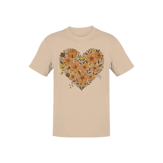 Floral Heart Design Men's T-shirt