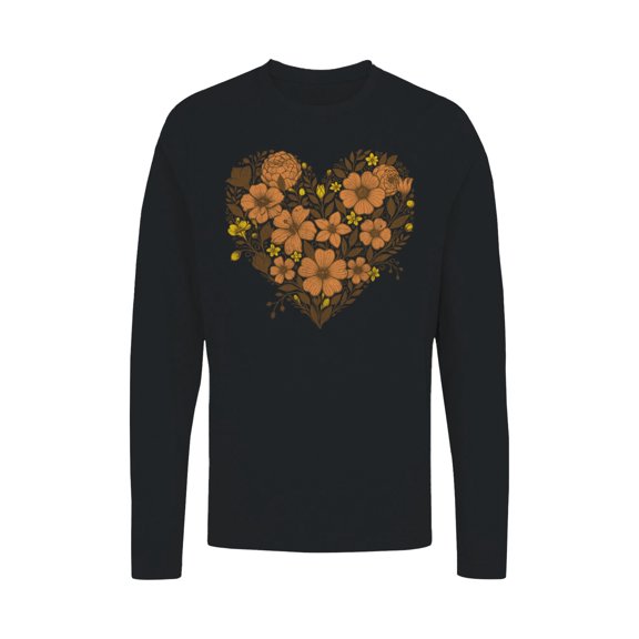 Floral Heart Graphic Women's Long Sleeve