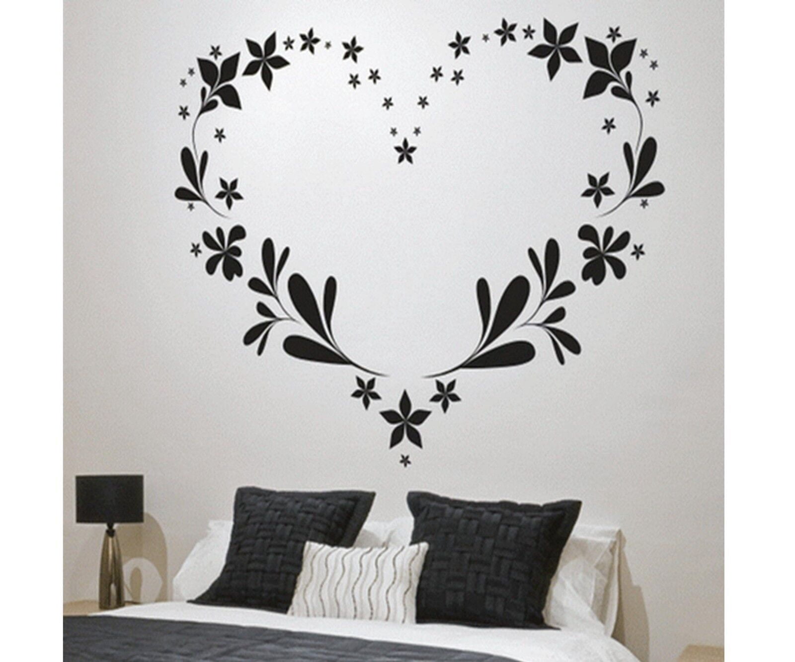 Floral Heart Love Bedroom Wall Art Decal Quote Words Lettering Home ...