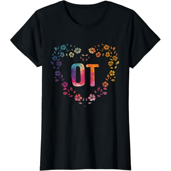 Floral Heart Occupational Therapist OTA Occupational Therapy T-Shirt