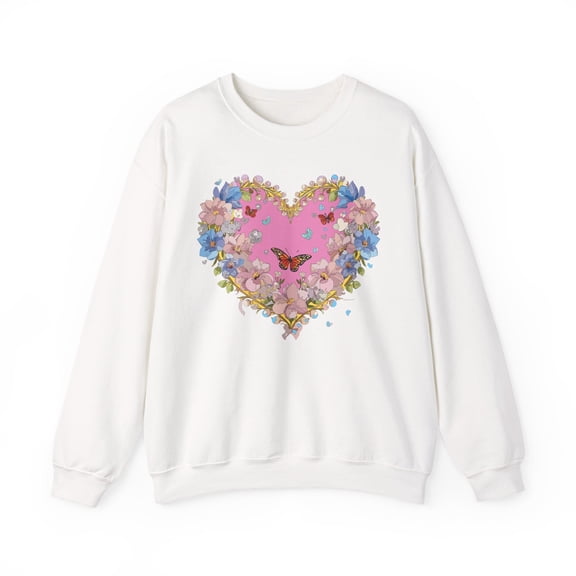 Floral Heart Sweatshirt, Floral Love Sweatshirt, Valentine's Day Sweatshirt, Heart Floral Sweatshirt