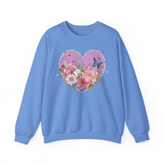 Floral Heart Sweatshirt, Floral Love Sweatshirt, Valentine's Day Sweatshirt, Heart Floral Sweatshirt