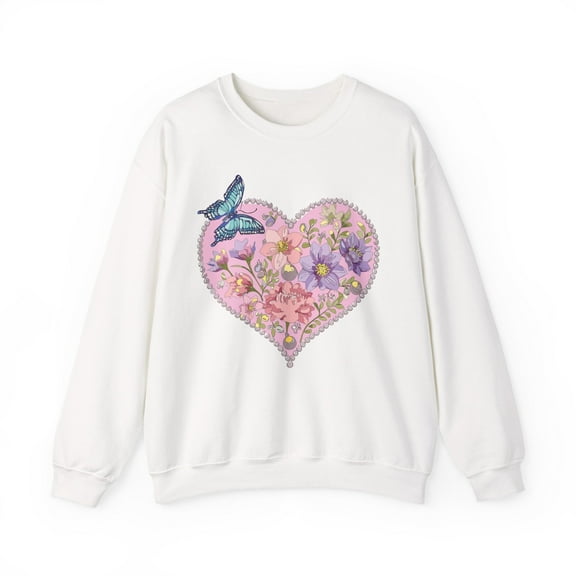 Floral Heart Sweatshirt, Floral Love Sweatshirt, Valentine's Day Sweatshirt, Heart Floral Sweatshirt