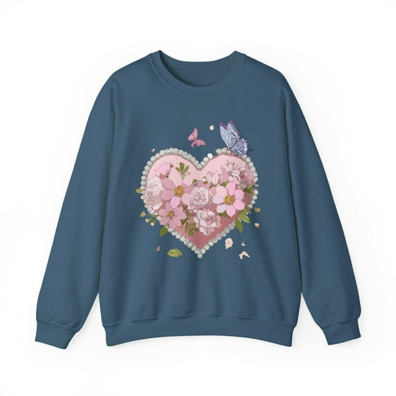 Floral Heart Sweatshirt, Floral Love Sweatshirt, Valentine's Day Sweatshirt, Heart Floral Sweatshirt