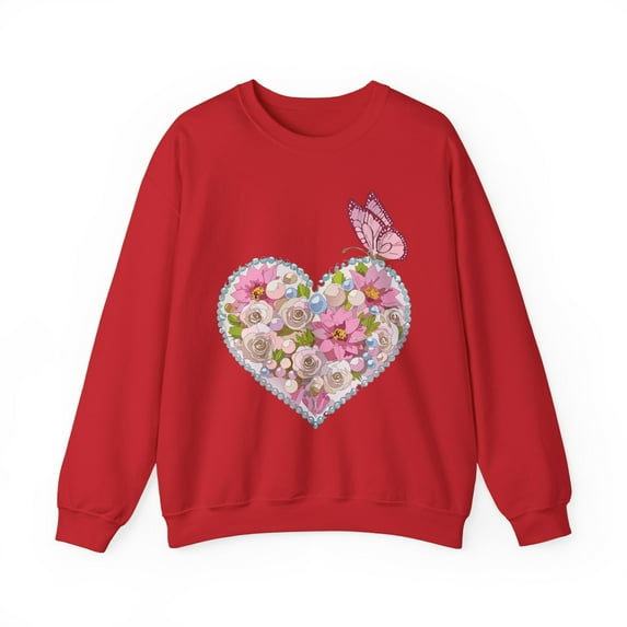 Floral Heart Sweatshirt, Floral Love Sweatshirt, Valentine's Day Sweatshirt, Heart Floral Sweatshirt