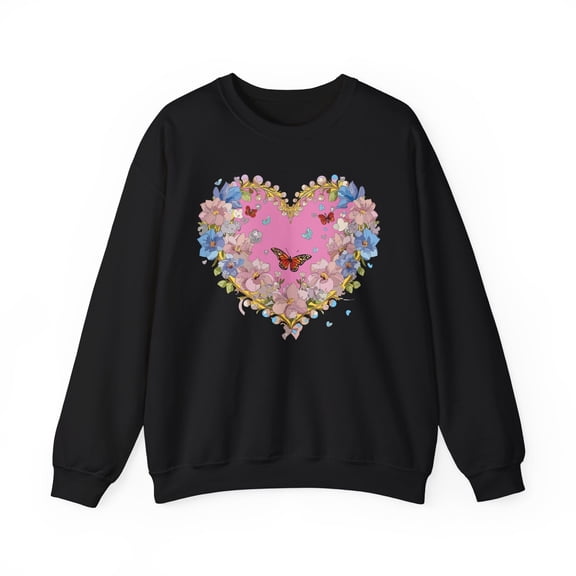 Floral Heart Sweatshirt, Floral Love Sweatshirt, Valentine's Day Sweatshirt, Heart Floral Sweatshirt