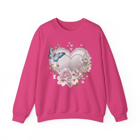 Floral Heart Sweatshirt, Floral Love Sweatshirt, Valentine's Day Sweatshirt, Heart Floral Sweatshirt