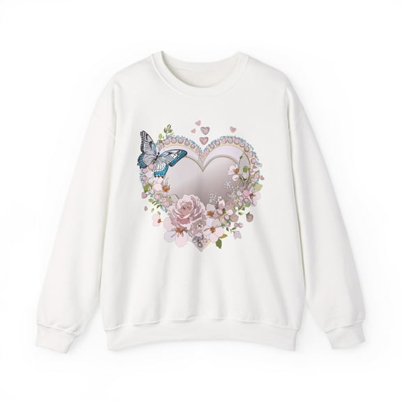Floral Heart Sweatshirt, Floral Love Sweatshirt, Valentine's Day Sweatshirt, Heart Floral Sweatshirt