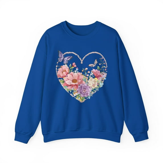 Floral Heart Sweatshirt, Floral Love Sweatshirt, Valentine's Day Sweatshirt, Heart Floral Sweatshirt