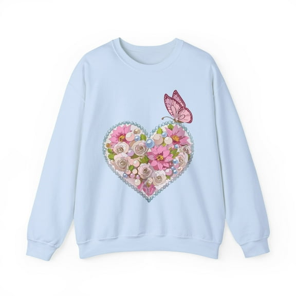Floral Heart Sweatshirt, Floral Love Sweatshirt, Valentine's Day Sweatshirt, Heart Floral Sweatshirt