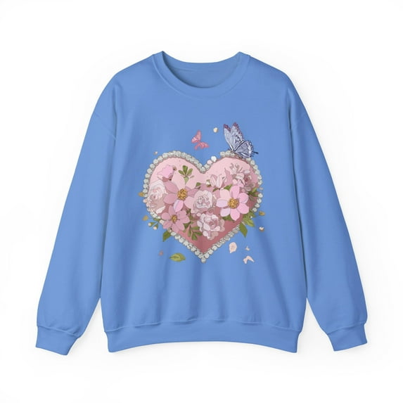 Floral Heart Sweatshirt, Floral Love Sweatshirt, Valentine's Day Sweatshirt, Heart Floral Sweatshirt