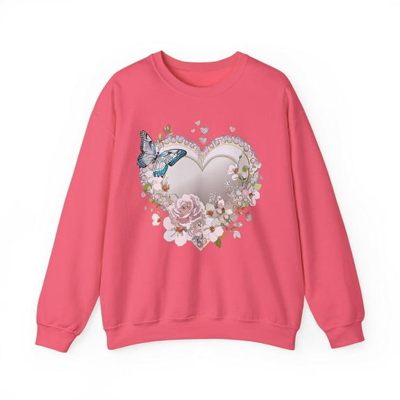 Floral Heart Sweatshirt, Floral Love Sweatshirt, Valentine's Day Sweatshirt, Heart Floral Sweatshirt