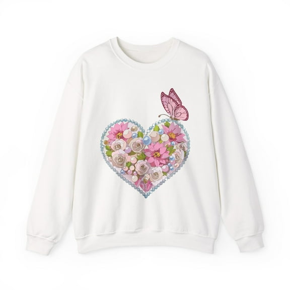 Floral Heart Sweatshirt, Floral Love Sweatshirt, Valentine's Day Sweatshirt, Heart Floral Sweatshirt